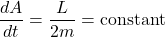 \[\frac{dA}{dt} = \frac{L}{2m} = \text{constant}\]
