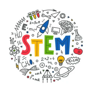 The word stem is doodled in a circle for STEM Education.