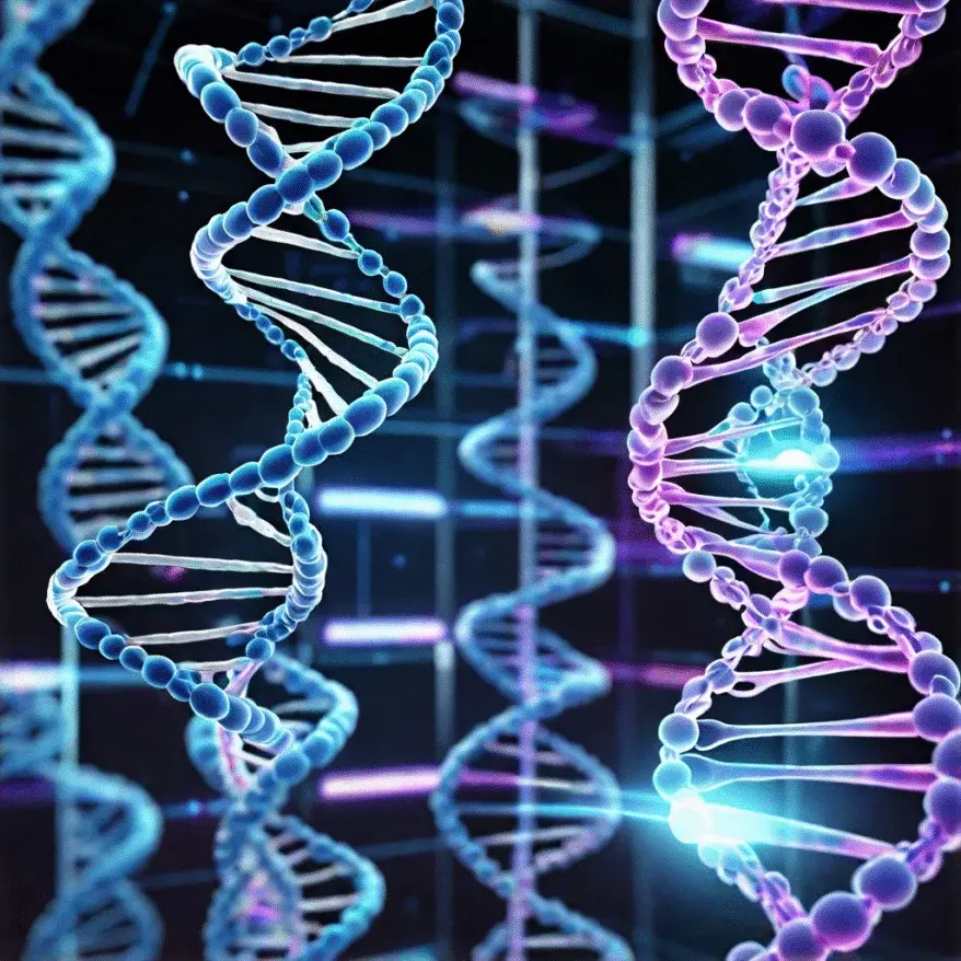 A cluster of embryonic cells in a dark background.