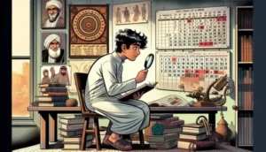 a curious boy investigating the reason behind leap years