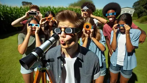 Watching solar eclipse