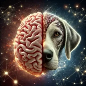 Image showing the relative size of the cerebellum in human and animal brains.