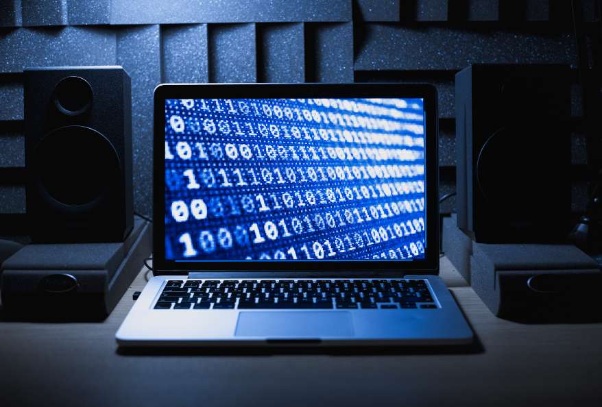 binary code and smart electronics. 