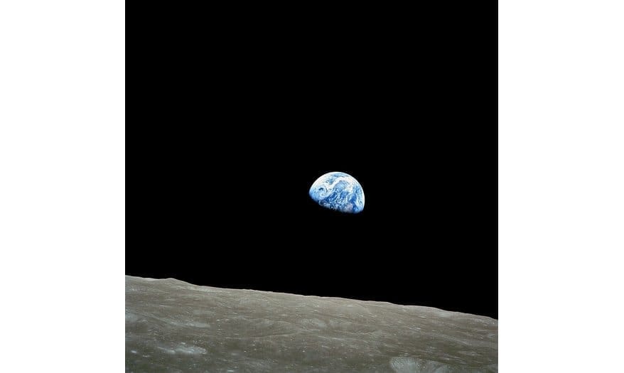 Earthrise as seen from Apollo 8 on December 24, 1968. Photo by Bill Anders, NASA.