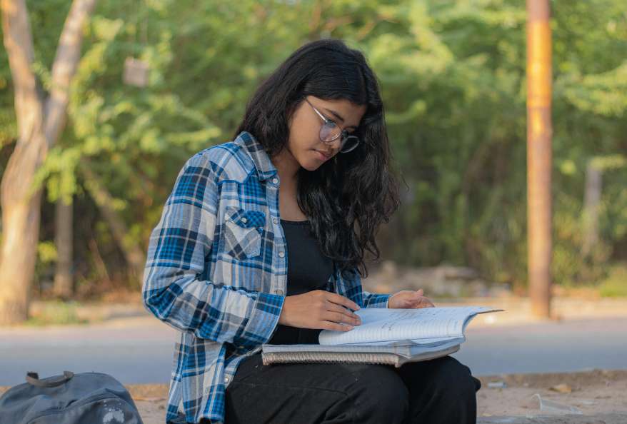 College Girl Studying