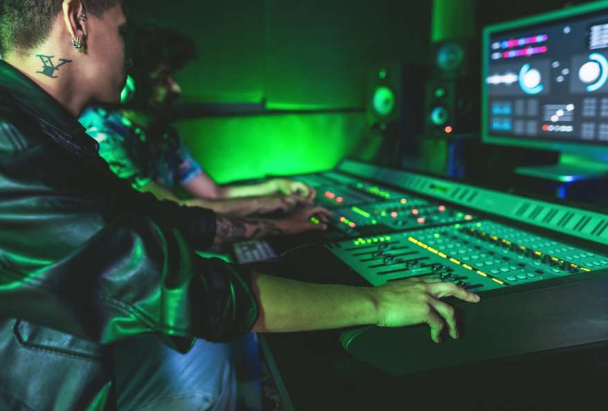 Audio Engineer working in studio